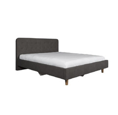 Кровать с латами Легато 140х200, серый без пуговиц