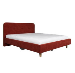 Кровать с латами Легато 140х200, красный 3 пуговицы