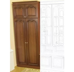 Шкаф 2х дверный для платья и  белья 