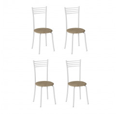 Комплект стульев Кассия (4 шт), белый велюр бежевый