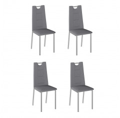 Комплект стульев Орлеан (4 шт), хром рогожка серая