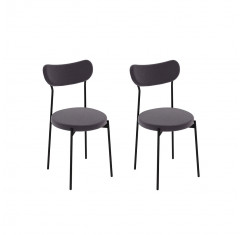 Комплект стульев Стивен (2 шт), черный велюр графитовый
