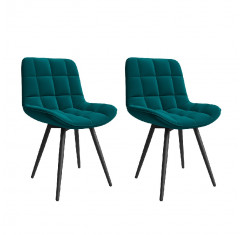 Комплект стульев Бруно (2 шт), черный велюр зеленый