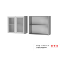 8В2 Шкаф настенный 2-дверный со стеклом Прованс 2